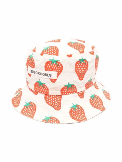 Bobo Choses Strawberry Print Bucket Hat 