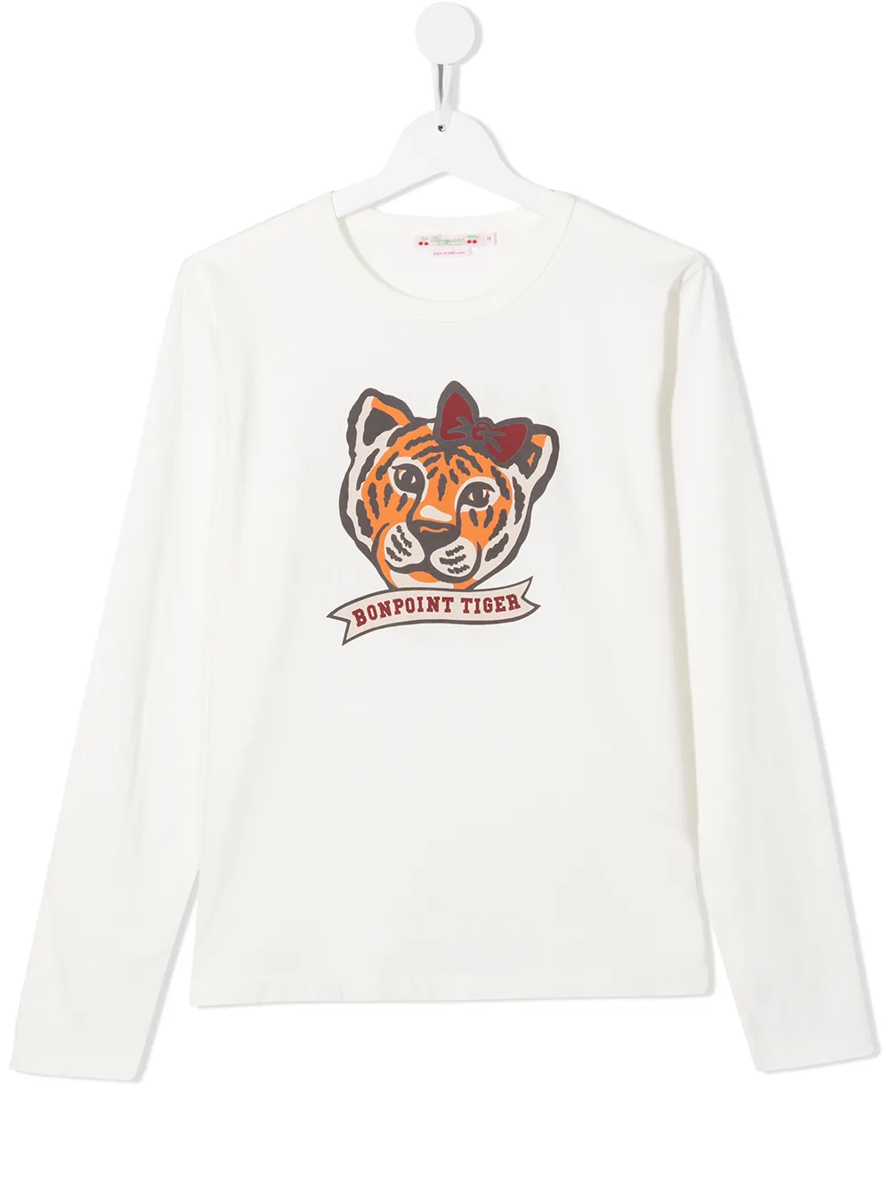 

Bonpoint hoodie con bordado Tigre - Blanco