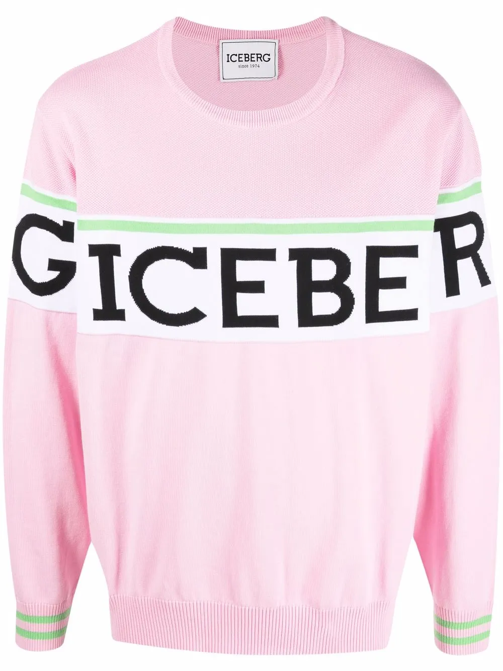 logo-embellished colour-block jumper