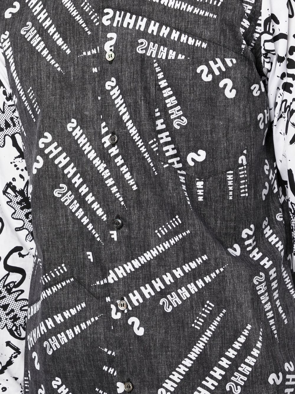 Black Comme Des Garcons Shhh-print shirt Men