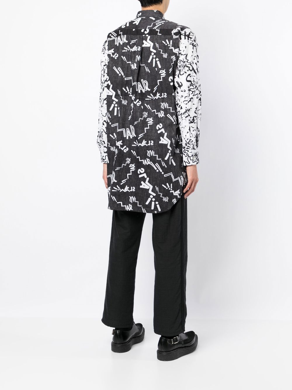 Black Comme Des Garcons Shhh-print shirt Men