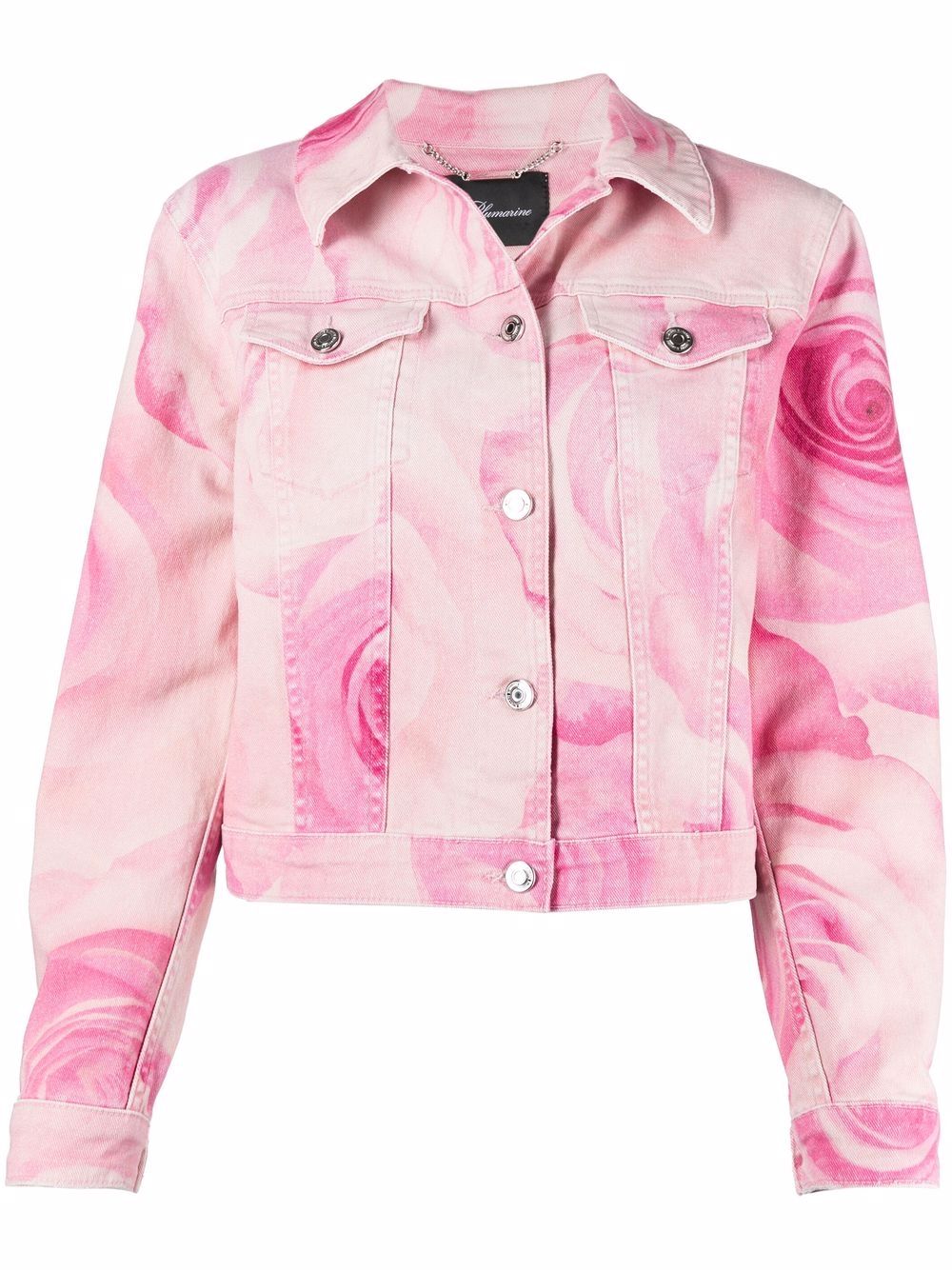 Blumarine Floral-print Denim Jacket - Farfetch