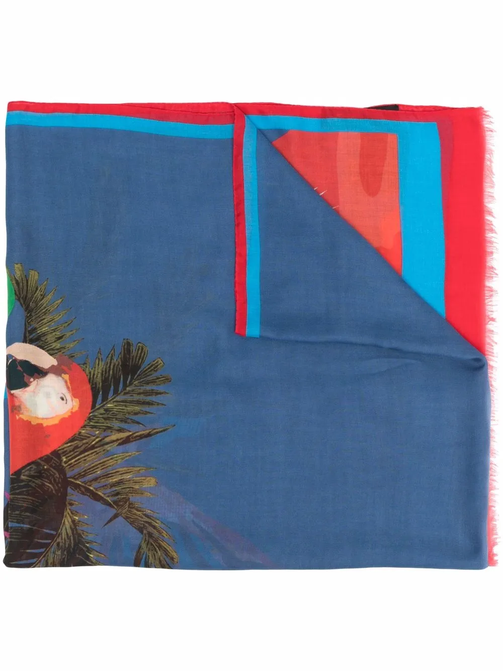 

ETRO parrot-print scarf - Blue