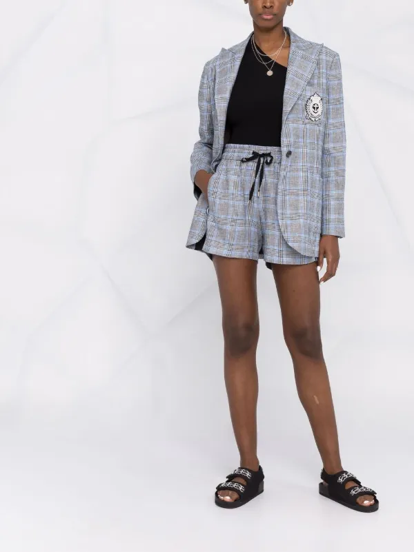 ERMANNO FIRENZE Drawstring Plaid Shorts 