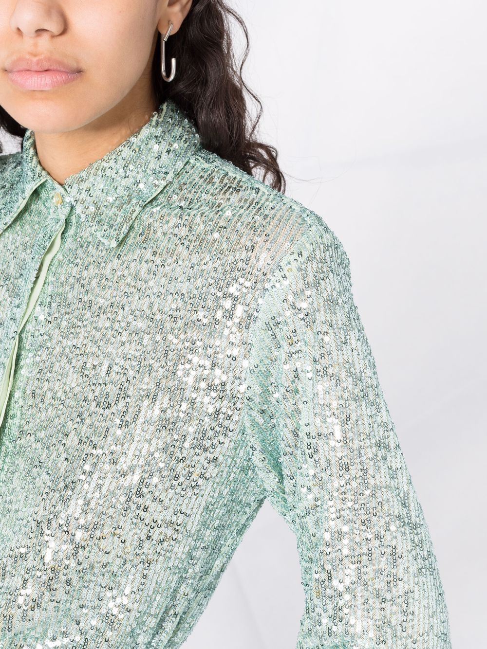 фото Blanca vita sequin-embellished long-sleeve shirt