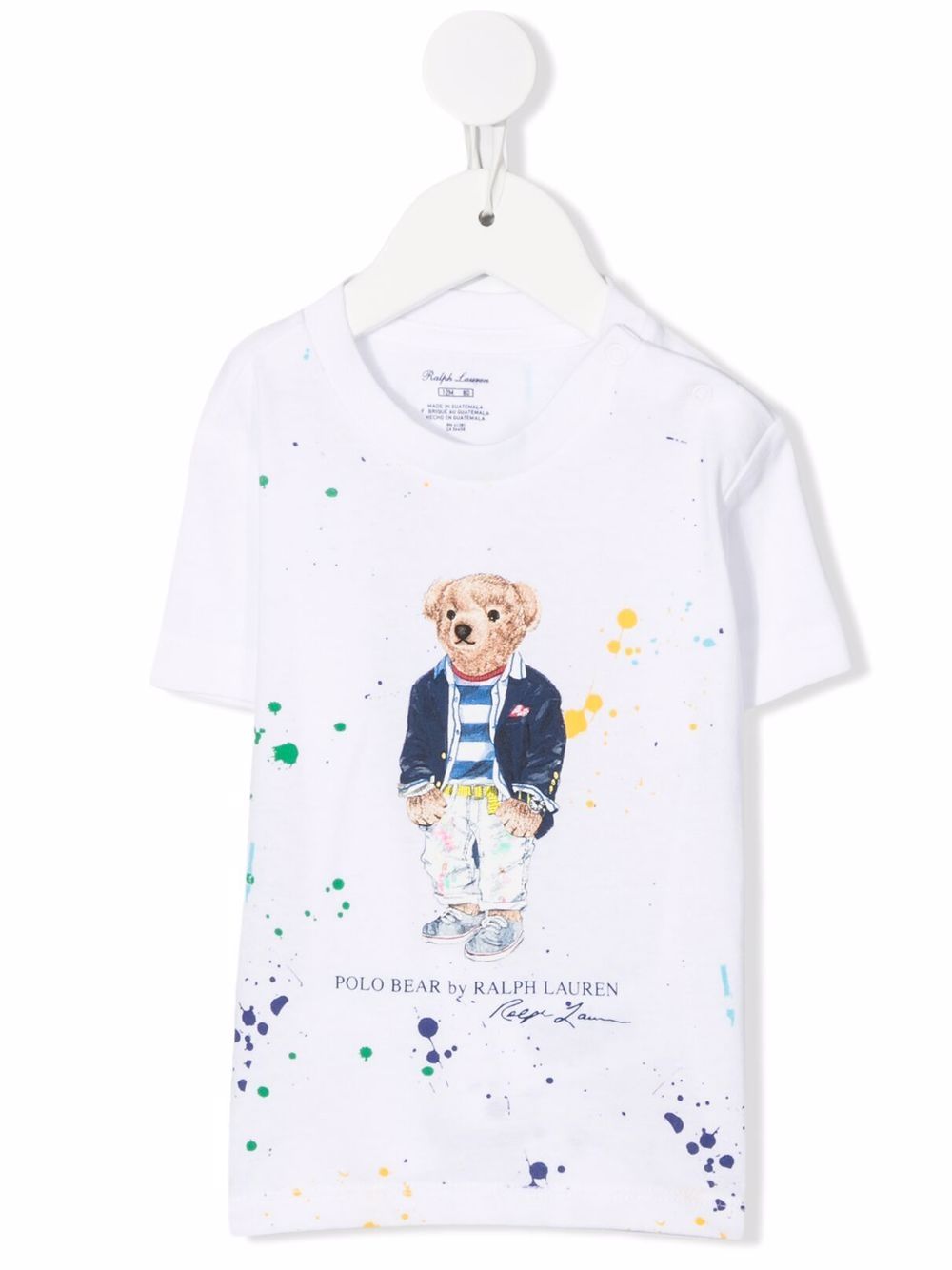 фото Ralph lauren kids футболка polo bear с эффектом разбрызганной краски