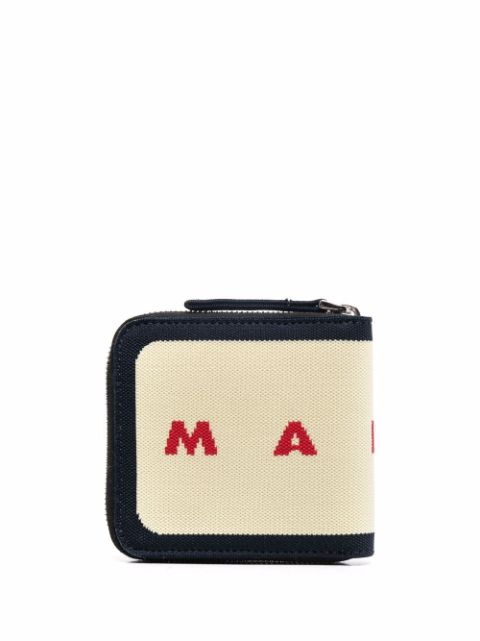 Marni intarsia-knit logo wallet Men