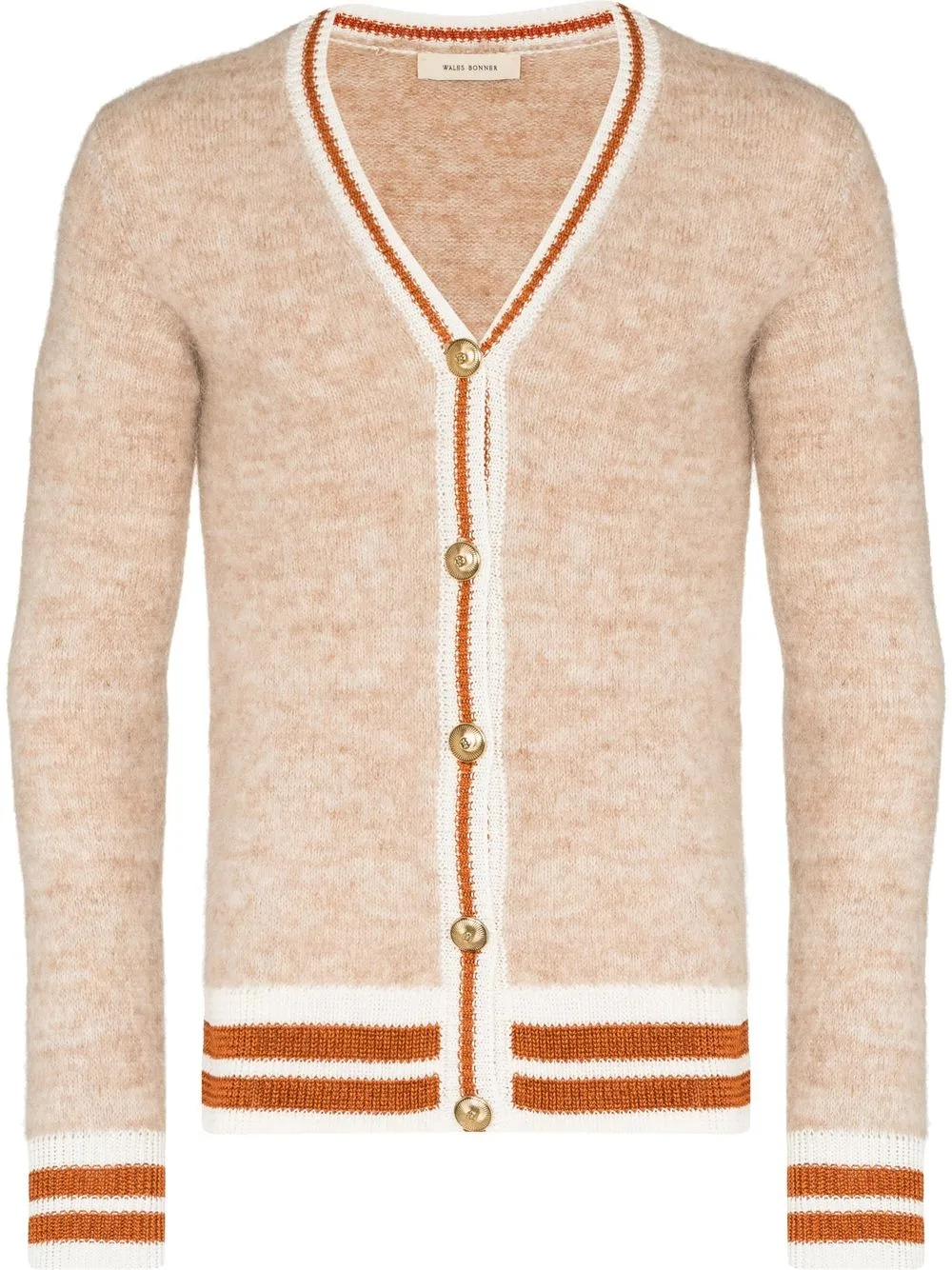 

Wales Bonner contrast-trim cardigan - Neutrals