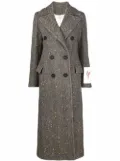 Golden Goose Berhen long herringbone coat - Brown