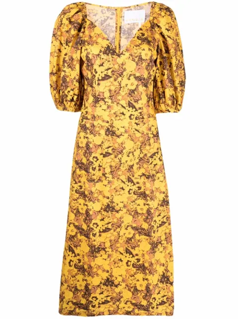 REMAIN printed organic cotton midi dress