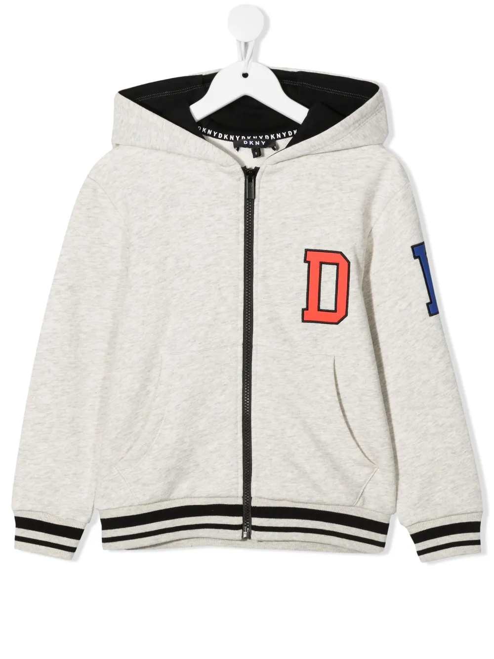 

Dkny Kids hoodie estilo universitario con logo - Gris