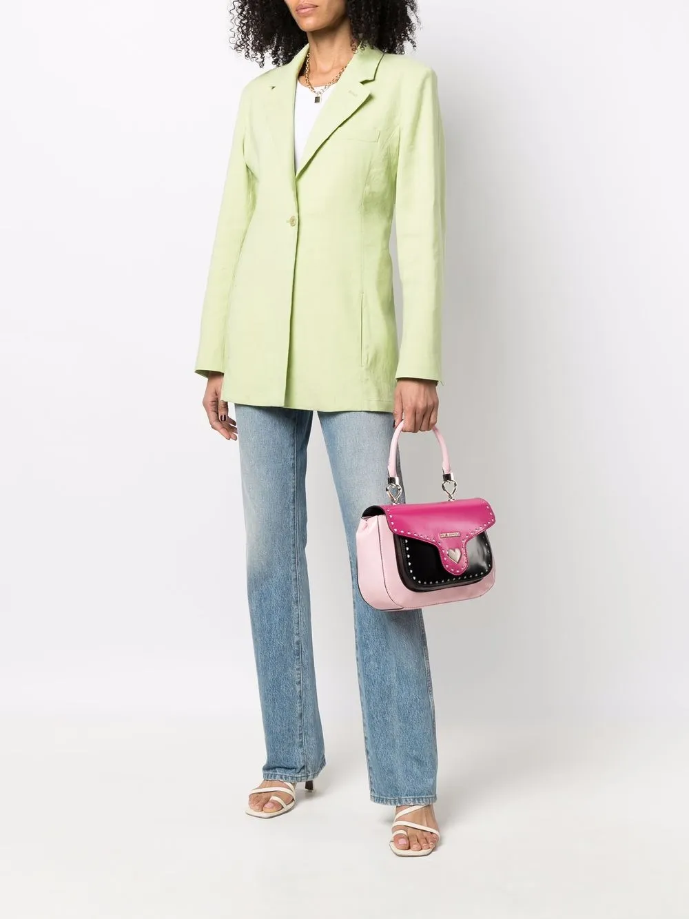 фото Love moschino сумка-тоут в стиле колор-блок с логотипом