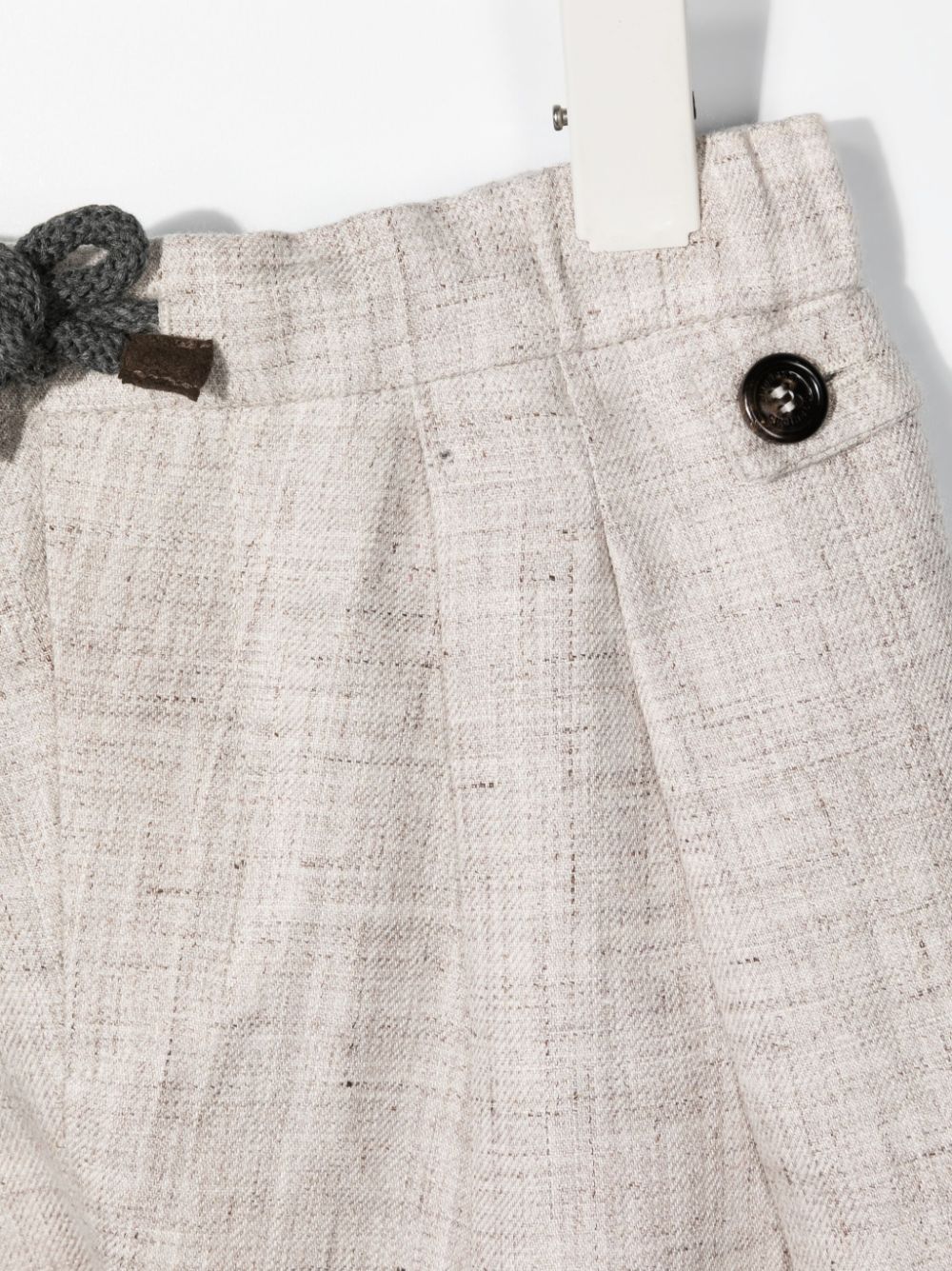 фото Brunello cucinelli kids teen drawstring linen trousers