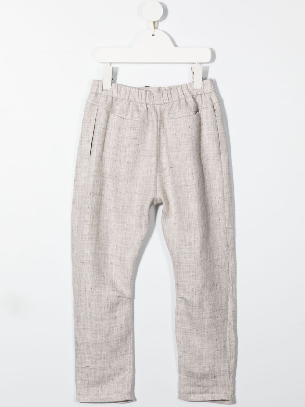 фото Brunello cucinelli kids teen drawstring linen trousers