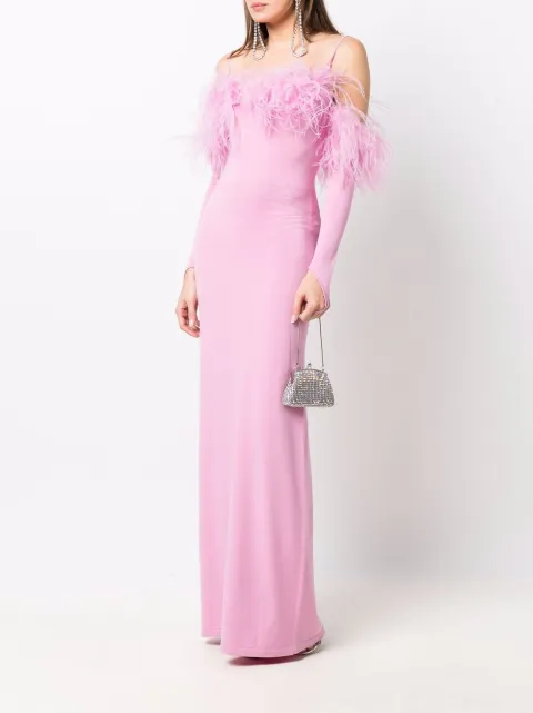 feather-trim Knitted Dress - Farfetch