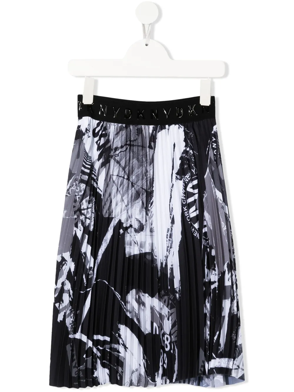 

Dkny Kids falda estampada plisada - Negro