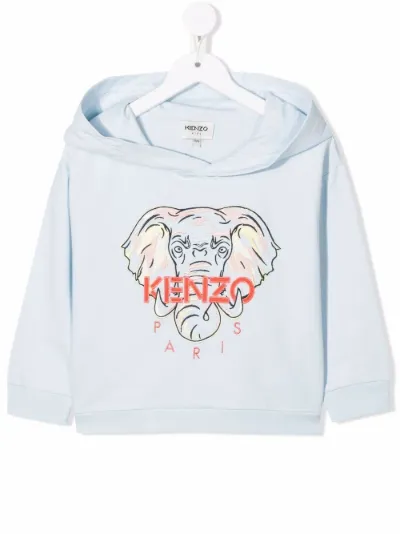 Kenzo Kids Elephant-embroidered hoodie 
