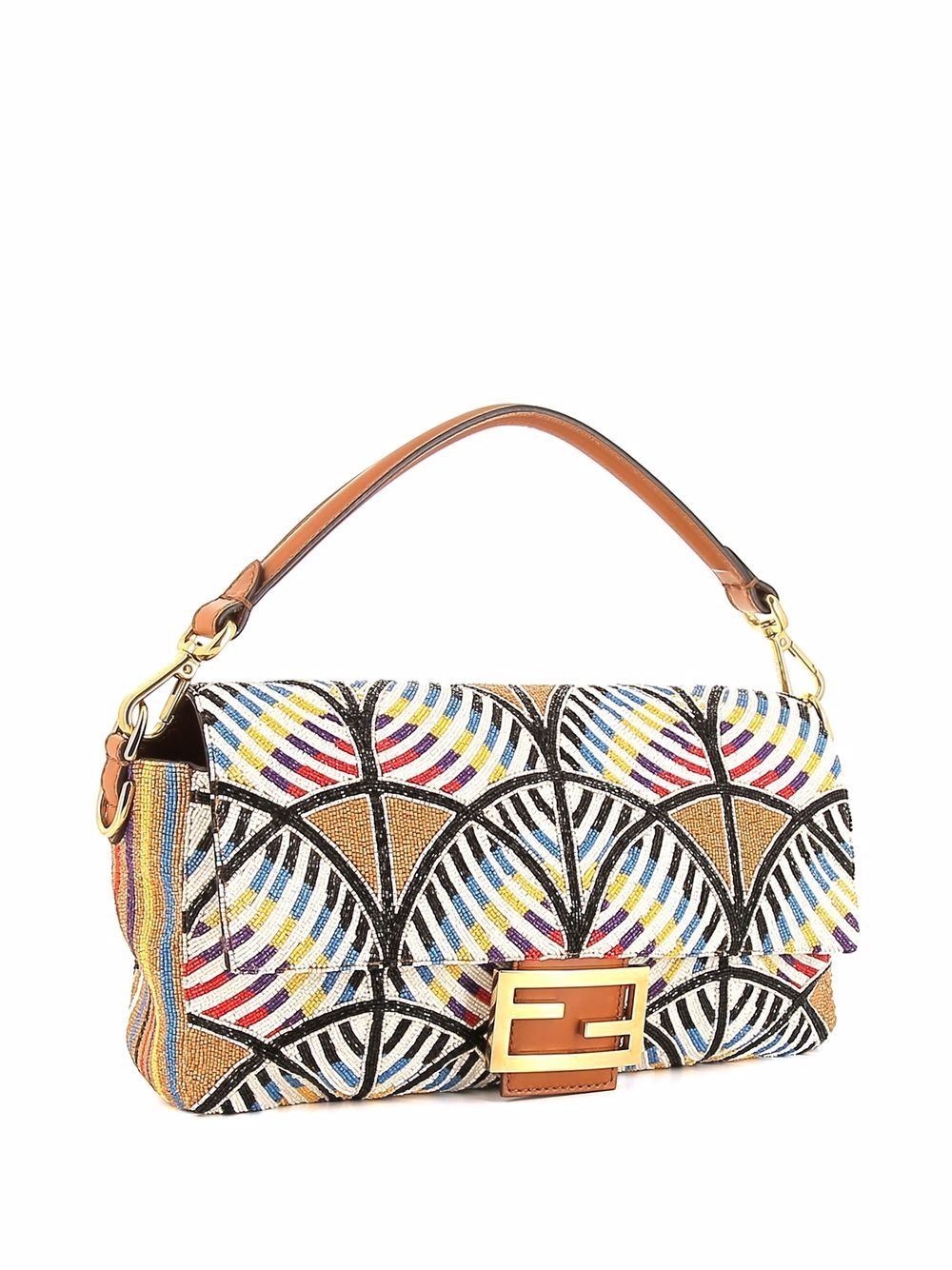 фото Fendi pre-owned 2019 abstract print baguette handbag