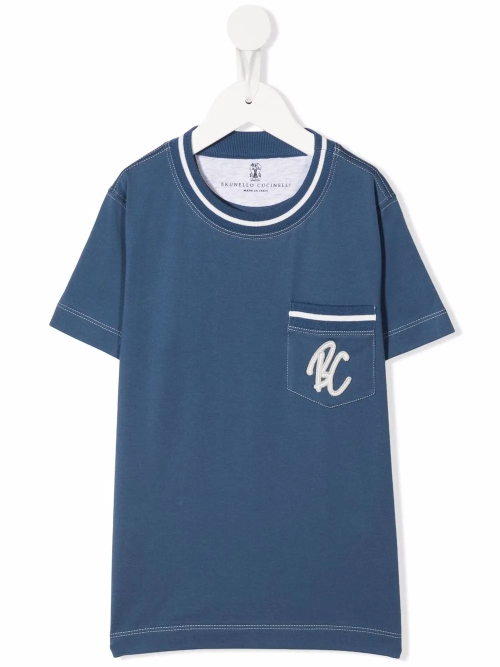 

Brunello Cucinelli Kids playera con logo bordado - Azul