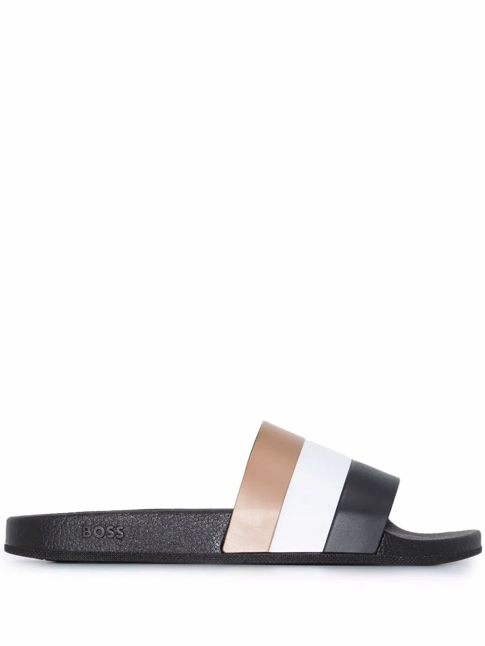 

BOSS Bay striped slides - Black