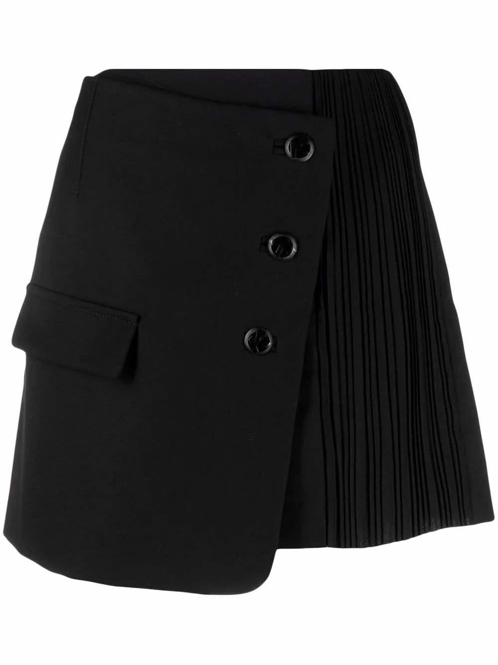 Krizia falda corta asimétrica con botones | negro | Image 1