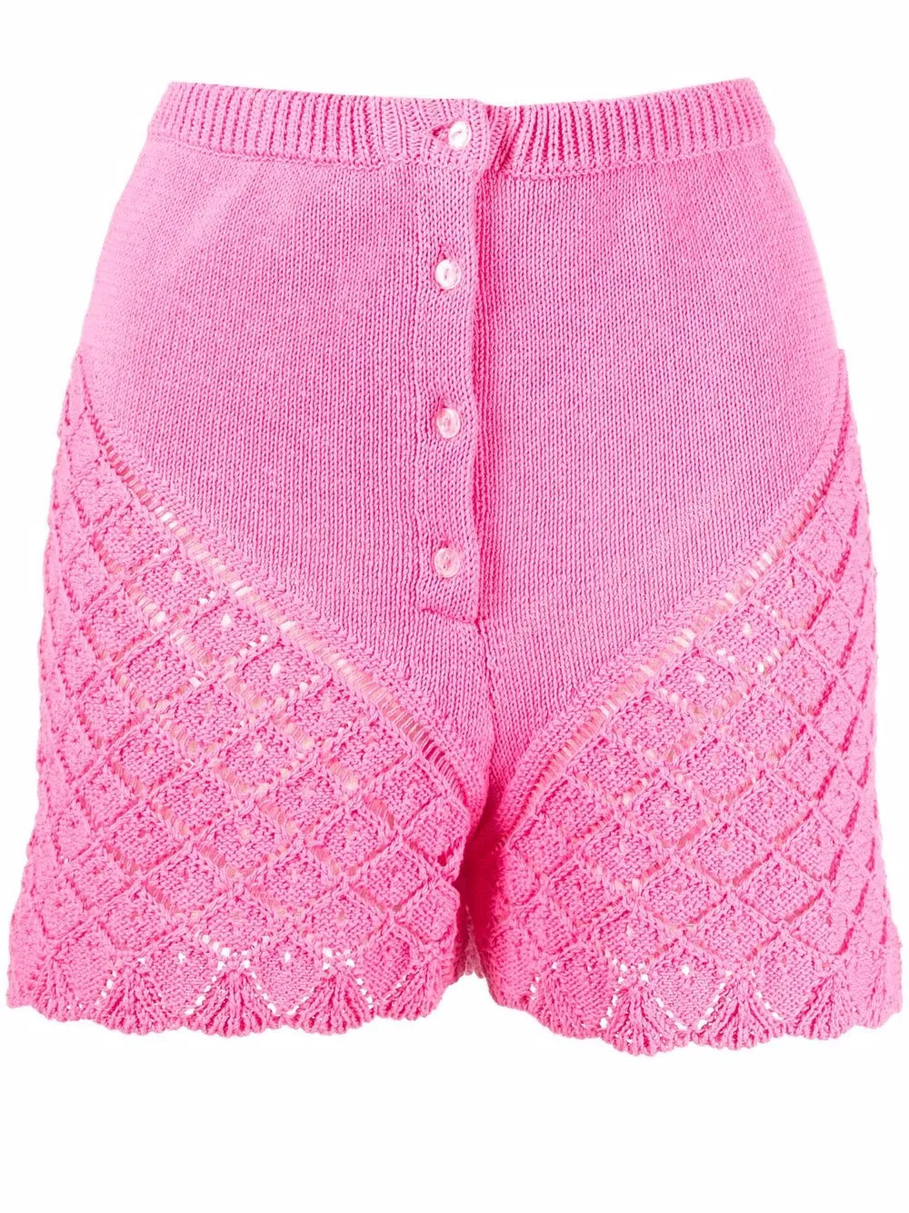 фото Seen users perforated knitted shorts