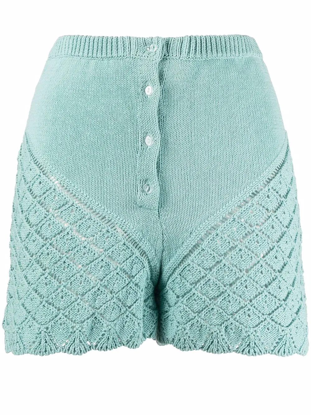 фото Seen users perforated knitted shorts