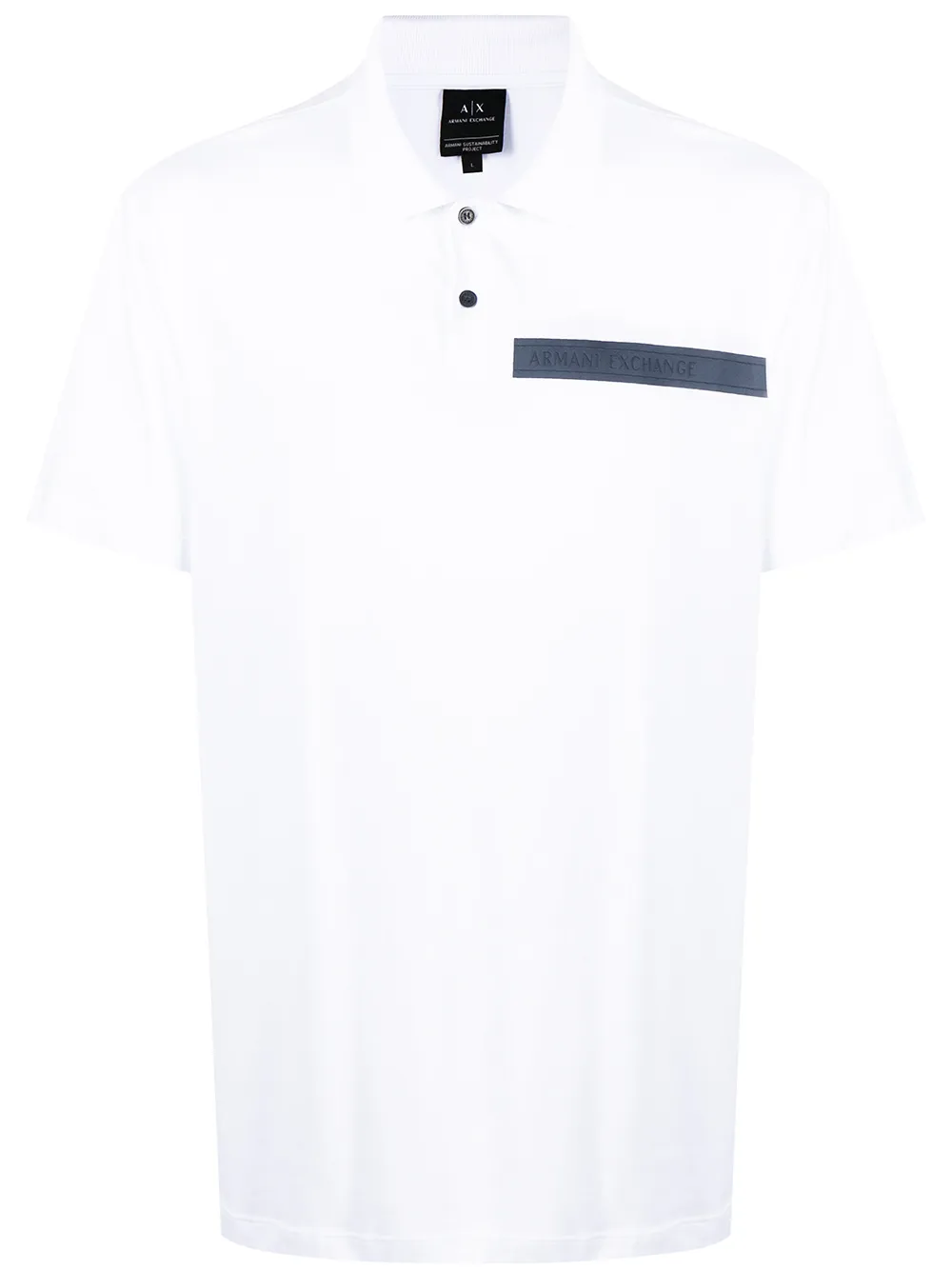 

Armani Exchange logo-stripe polo shirt - White