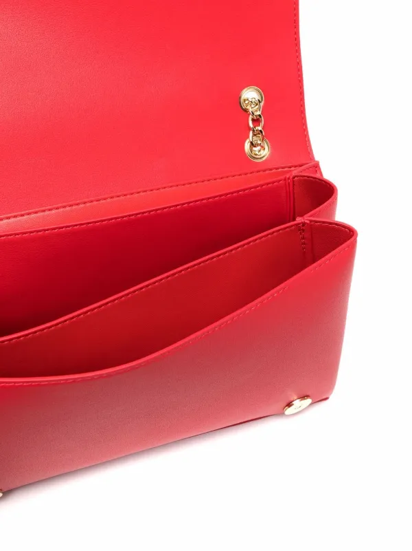 Rosso Borsa a tracolla con placca logo Farfetch Donna Accessori Borse Borse a tracolla 