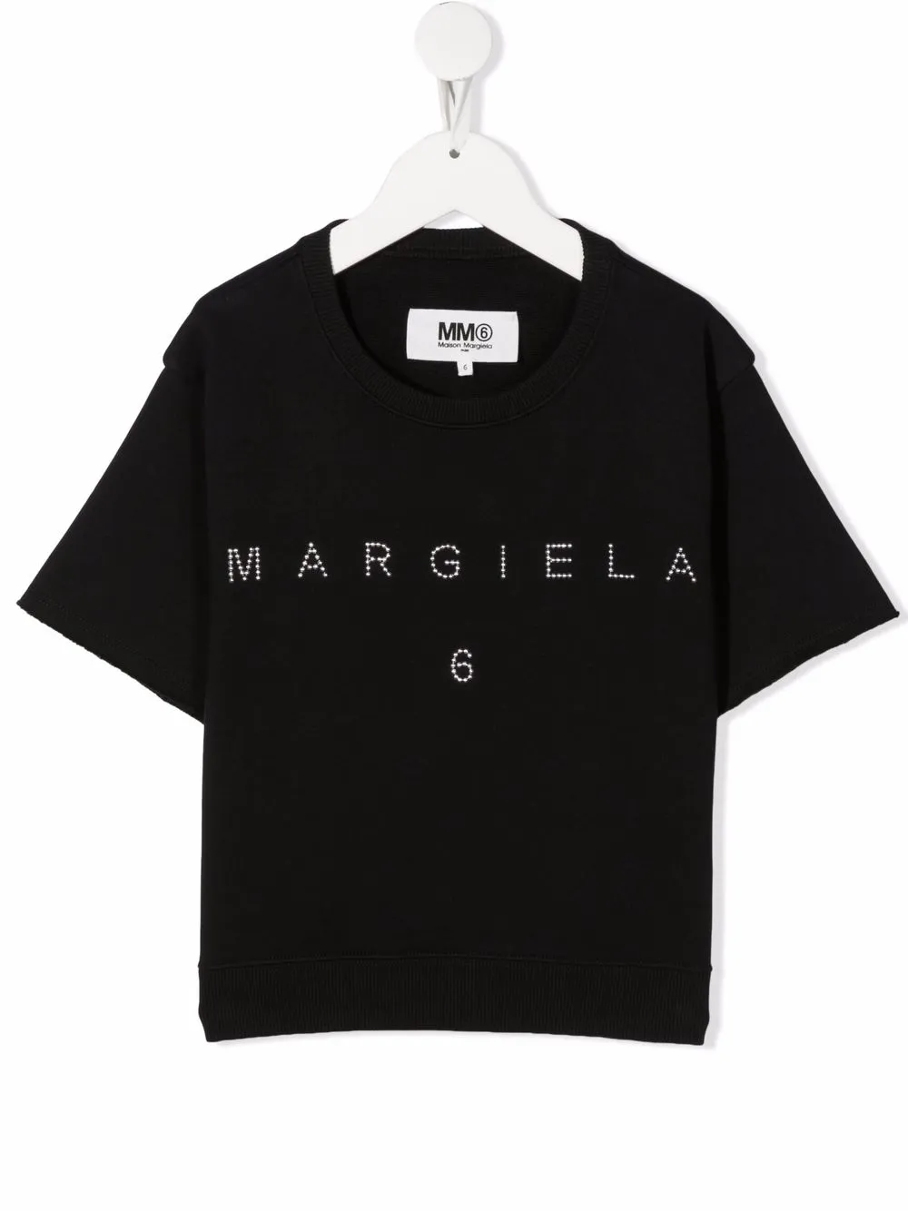 

MM6 Maison Margiela Kids playera con aplique del logo - Negro