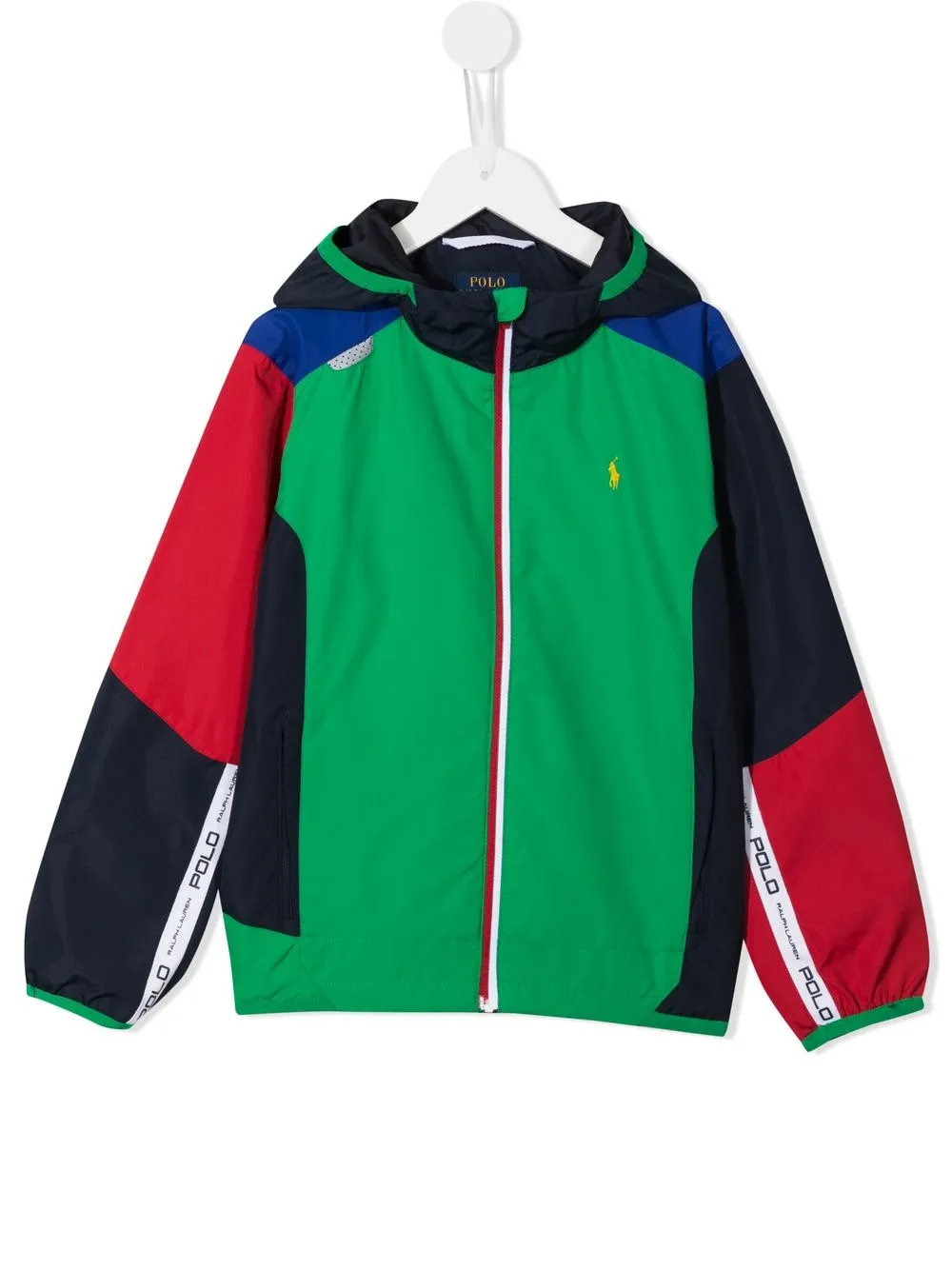 

Ralph Lauren Kids chamarra con diseño color block y capucha - Azul