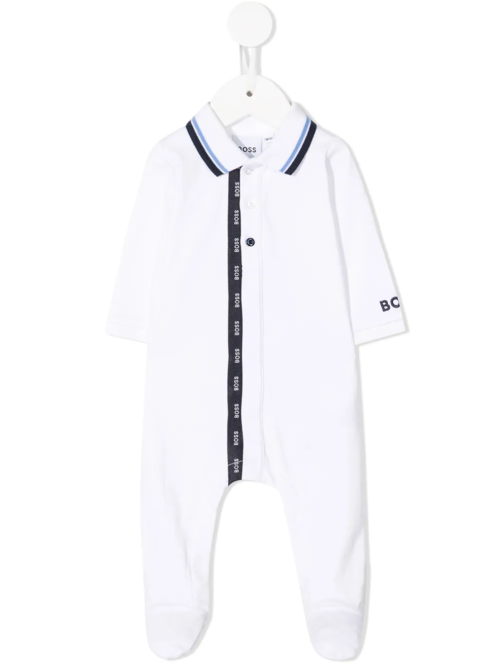 

BOSS Kidswear pijama con franjas del logo - Blanco