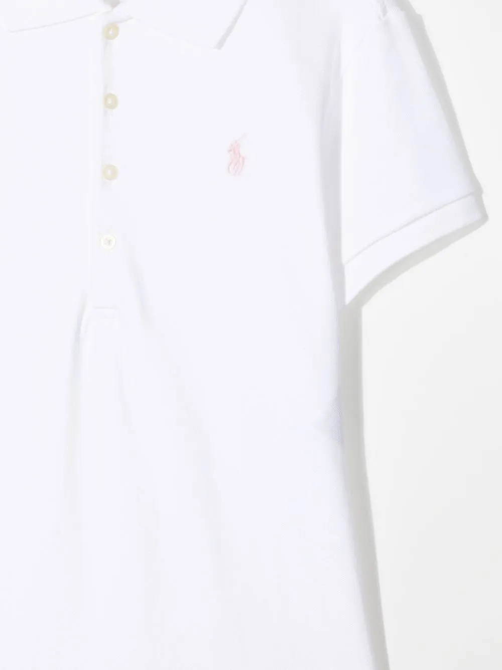  Polo Ralph Lauren Kids Besticktes Kleid Mit Falten   Weiß 