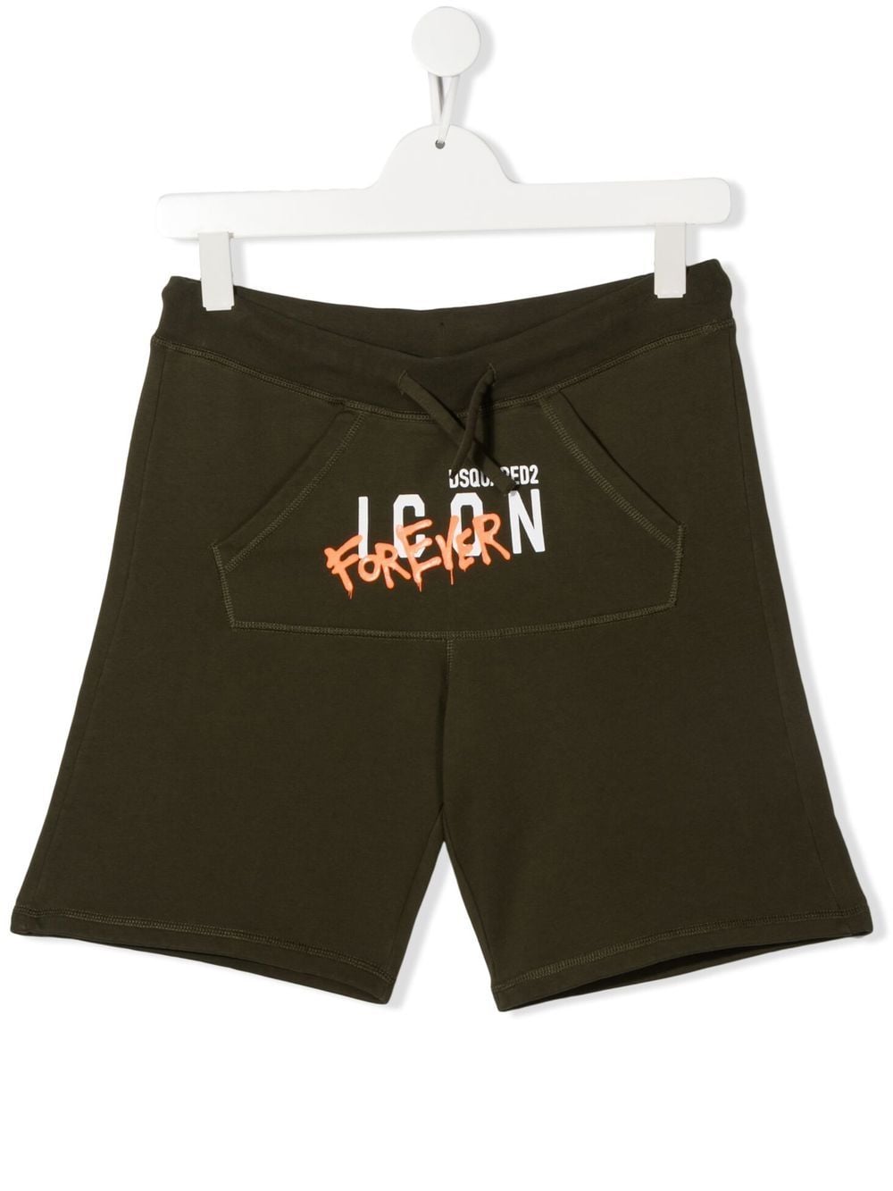 Dsquared2 Teen Icon Jersey Track Shorts In Green