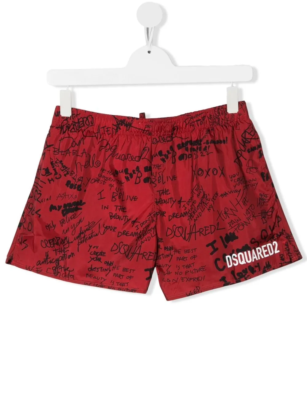 

Dsquared2 Kids shorts de playa con estampado de grafiti - Rojo