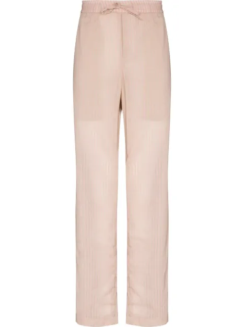 striped straight leg trousers