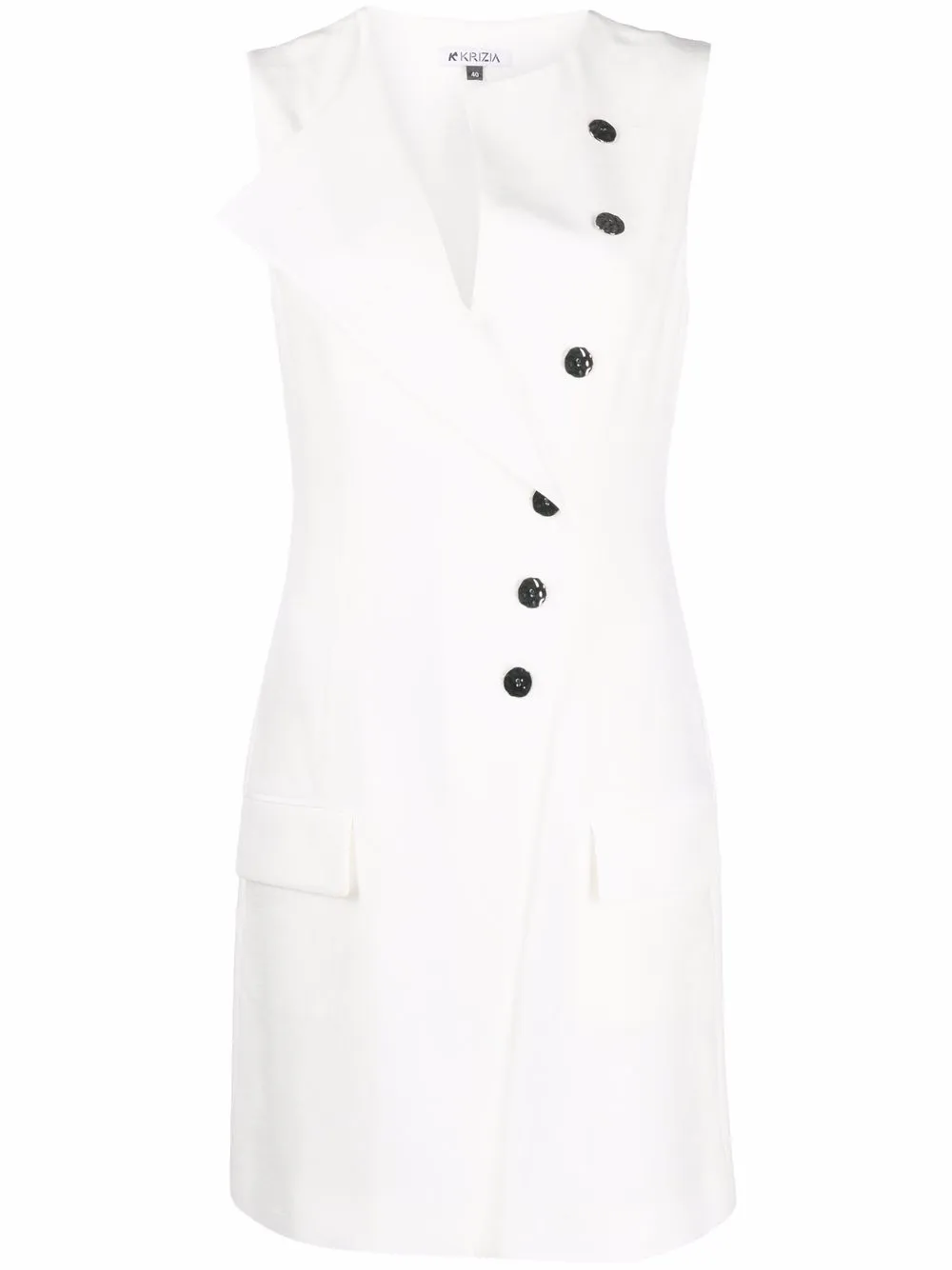 Krizia asymmetric button-up midi dress | White | Image 1