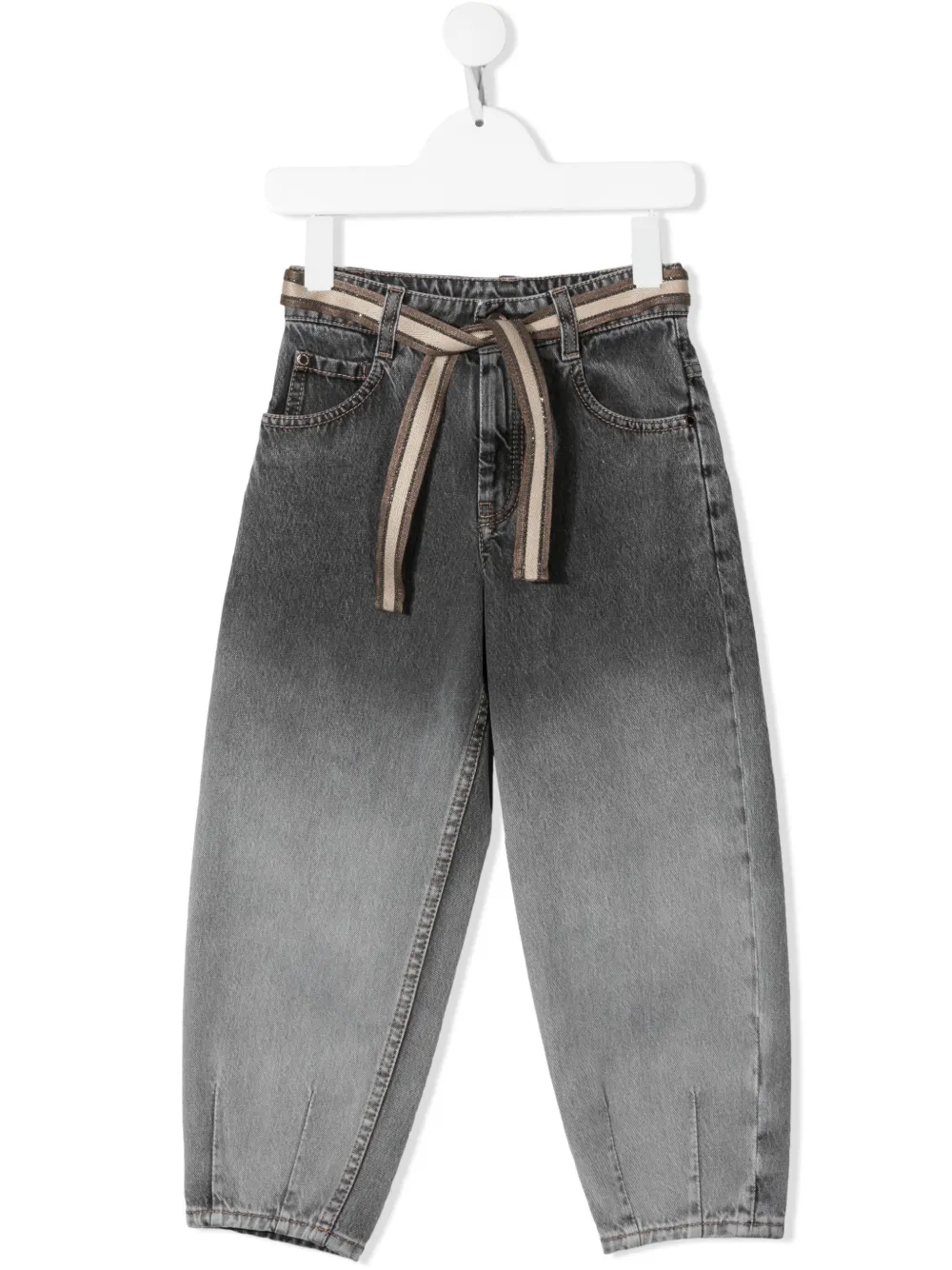 

Brunello Cucinelli Kids jeans rectos con efecto degradado - Gris