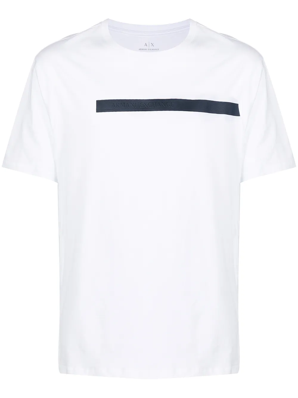 

Armani Exchange logo-stripe cotton T-shirt - White