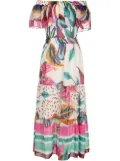 PatBO floral-print off-the-shoulder midi dress - Multicolour