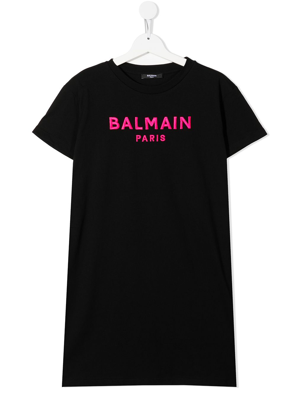 

Balmain Kids vestido estilo playera con logo bordado - Negro