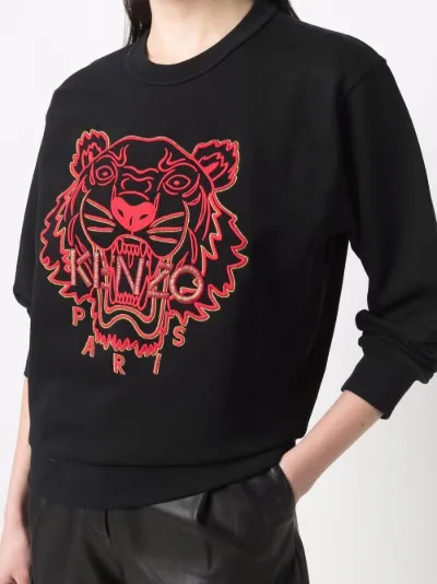 Tiger head-print crew neck sweatshirt 