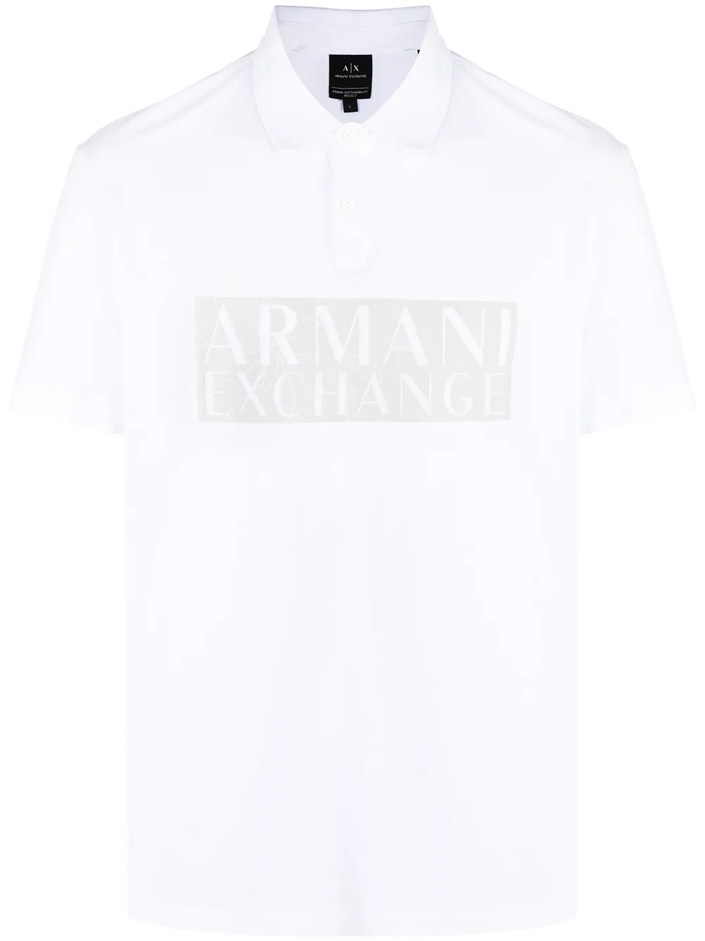 

Armani Exchange rubberised-logo short-sleeved polo shirt - White