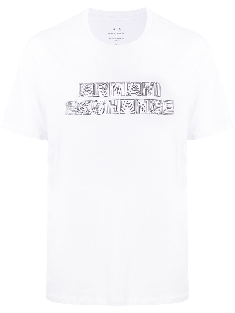 

Armani Exchange playera con logo gráfico estampado - Blanco