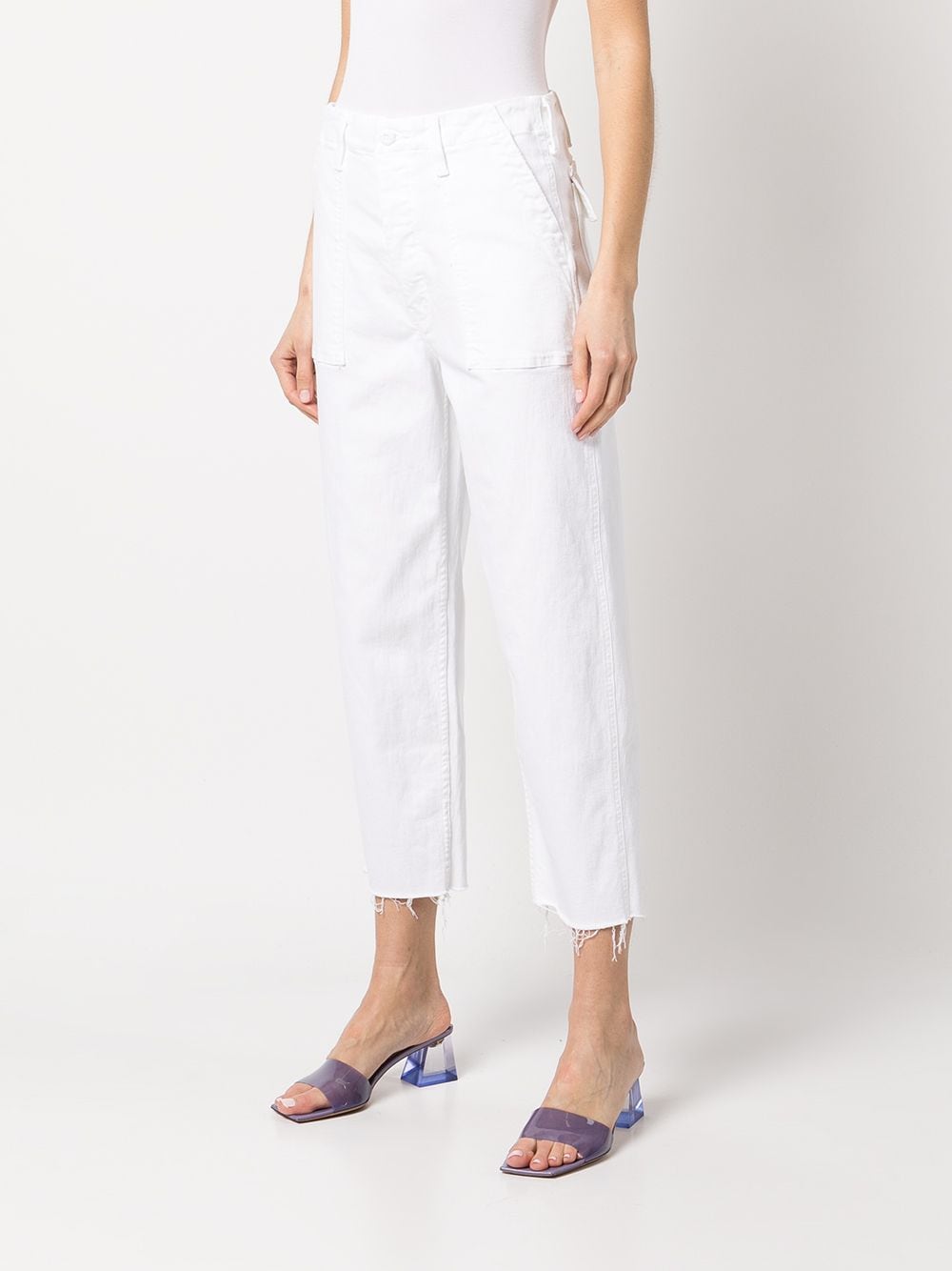 Shop Mother The Patch Pocket Cargo-style Jeans In White