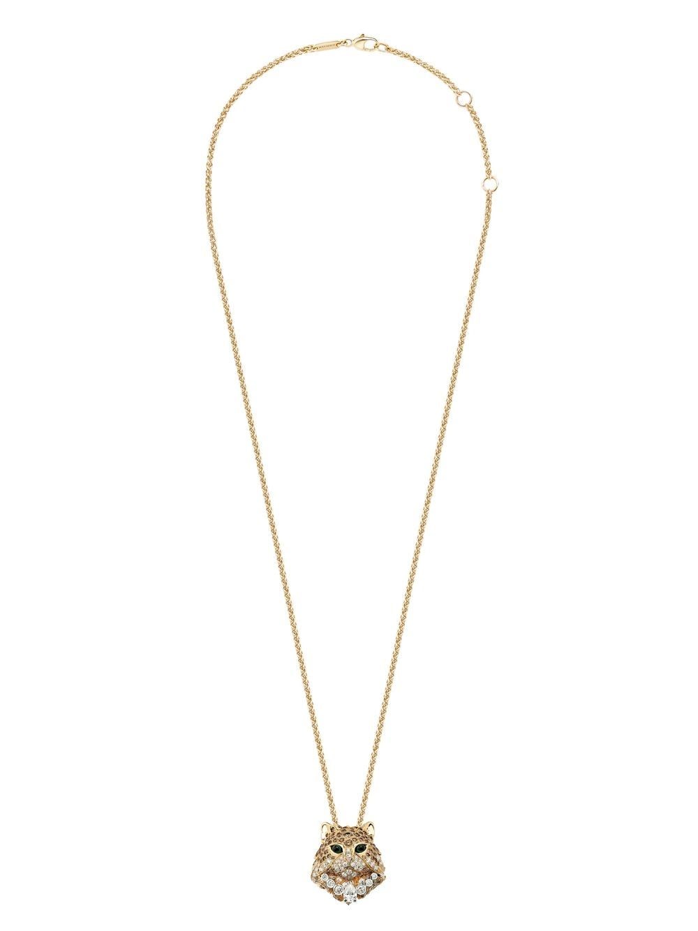Shop Boucheron 18kt Yellow And White Gold Wladimir The Cat Multi-stone Necklace