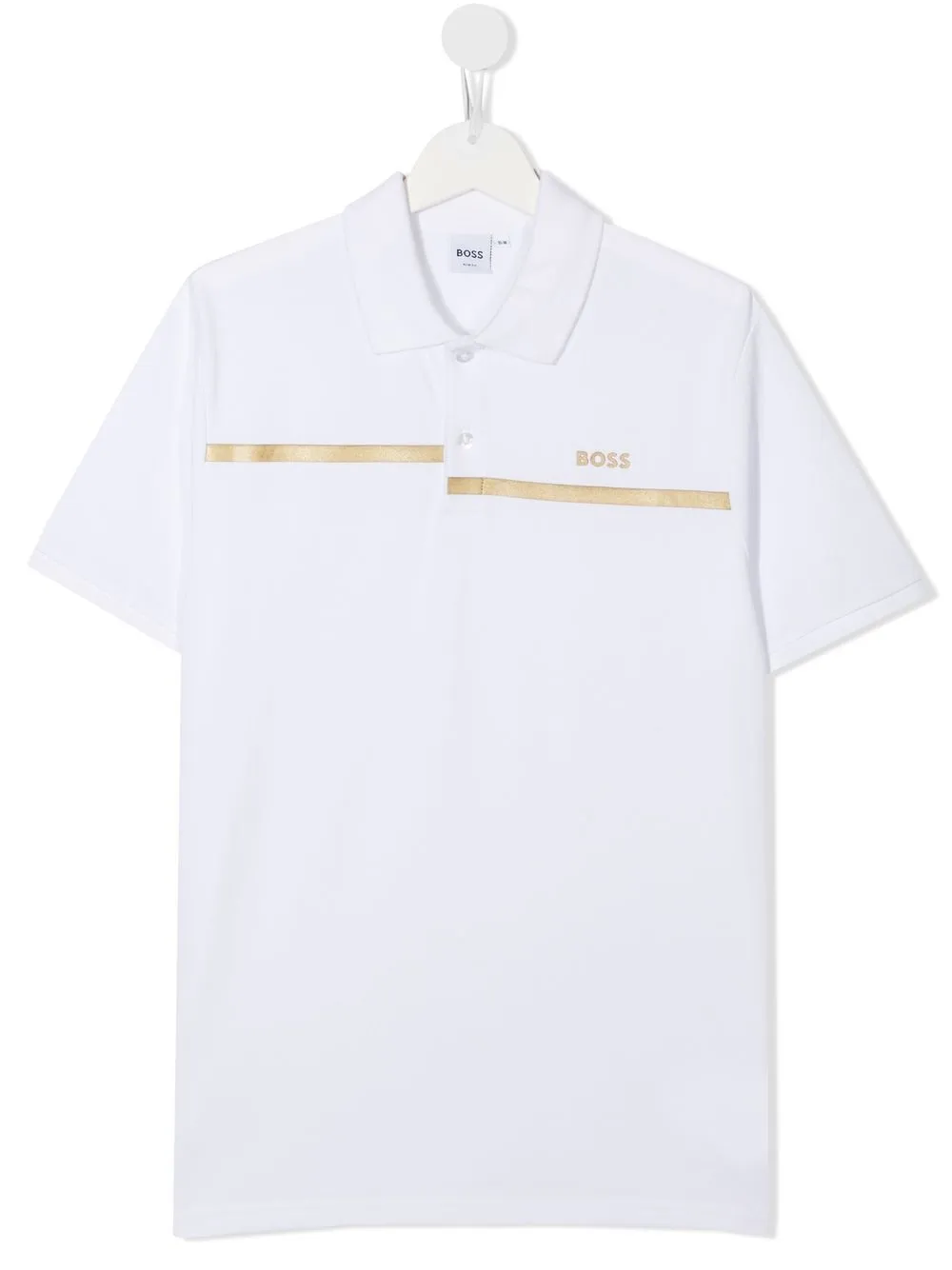 

BOSS Kidswear playera tipo polo con logo estampado - Blanco