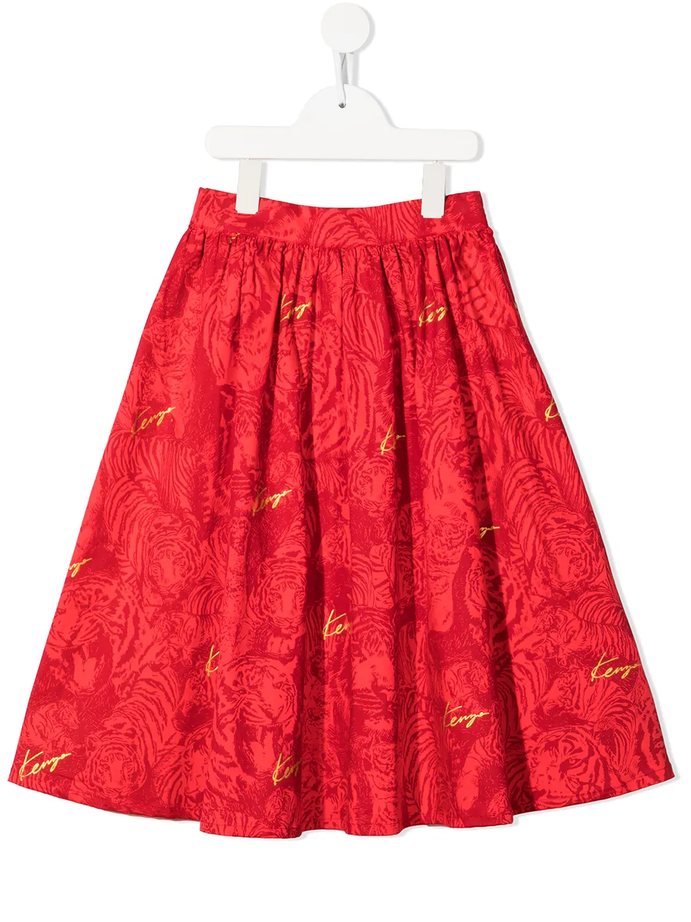 

Kenzo Kids tiger-print midi skirt - Red