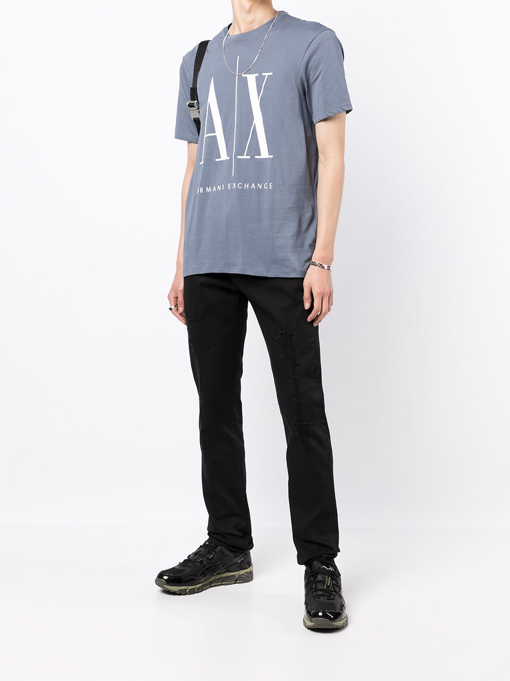 Armani Exchange T-shirt met logoprint - Blauw