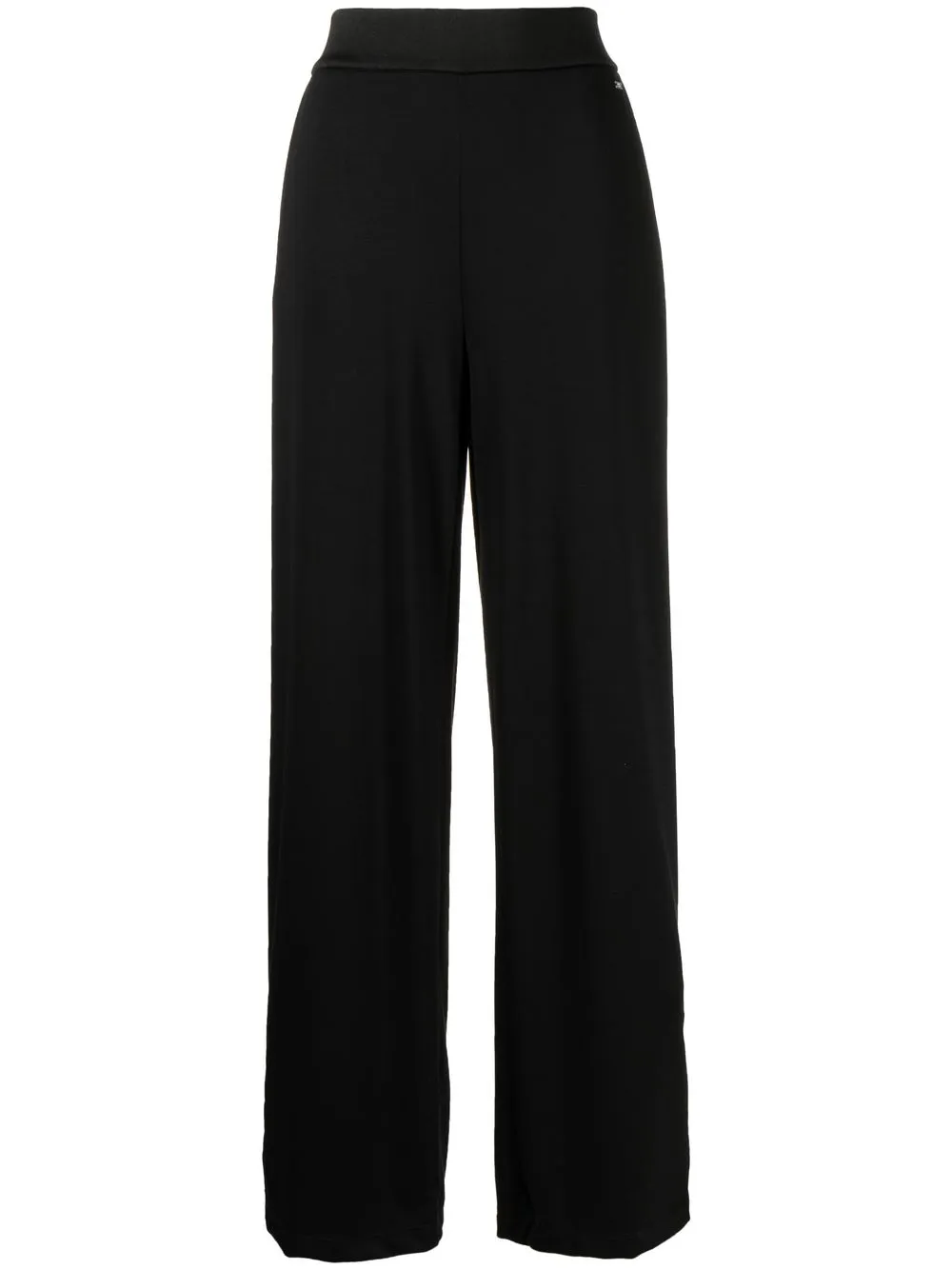 

Armani Exchange wide-leg button hem trousers - Black